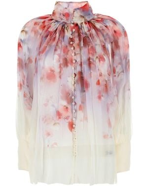 Zimmermann "Crush" Blouse With Floral Print And Draped Design - Multicolour