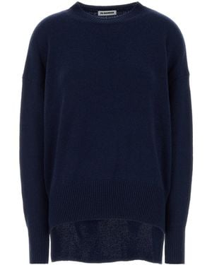 Jil Sander Navy Blue Cashmere Oversize Sweater