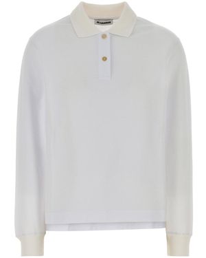 Jil Sander White Piquet Polo Shirt