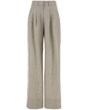 PT Torino Sand Twill Wide-leg Frankie Pant - Natural