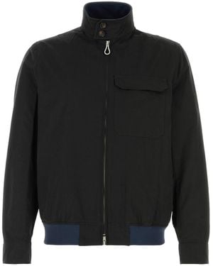 Paltò Navy Blue Cotton Blend Arturo Jacket - Black