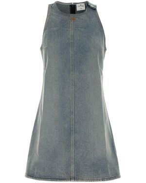 Courreges Denim Mini Dress - Grey