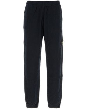 Stone Island Navy Blue Cotton joggers - Black