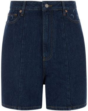Marine Serre Blue Denim Shorts