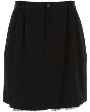 NAMACHEKO Multicolor Cupro And Wool Tidan Bermuda Shorts - Black