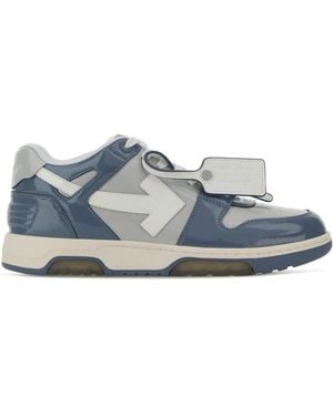 Off-White c/o Virgil Abloh Two-tone Leather Out Of Office Trainers - Blue