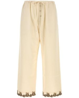 Bode Cream Wool Joggers - Natural
