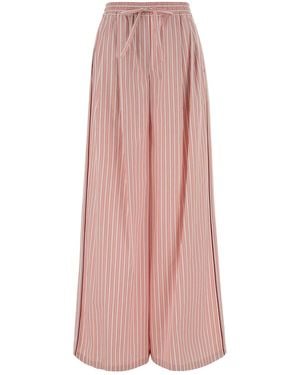 Dolce & Gabbana Embroidered Poplin Wide-leg Pant - Pink
