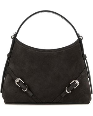 Givenchy Charcoal Suede Nano Voyou Handbag - Black
