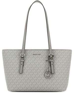 MICHAEL Michael Kors Printed Canvas Quinn Shopping Bag - Gray