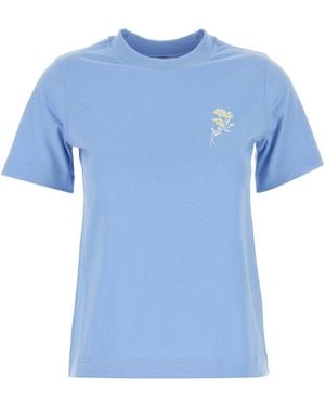 Burberry T-shirt in cotone ceruleo - Blu