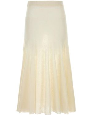 Magda Butrym Ivory Alpaca Blend Skirt - White