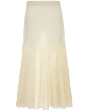 Magda Butrym Ivory Alpaca Blend Skirt - White