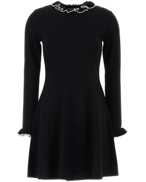 Valentino Garavani Black Viscose Blend Mini Dress
