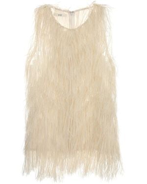 Co. Embellished Nylon Blend Top - Natural