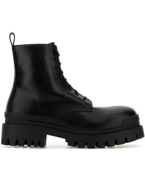 Balenciaga Black Leather Ankle Boots
