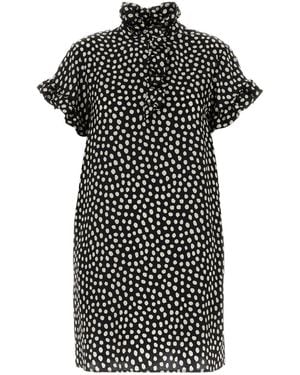 Chloé Printed Silk Mini Dress - Black