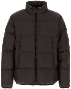 Moncler Dark Brown Nylon Erterle Down Jacket - Black