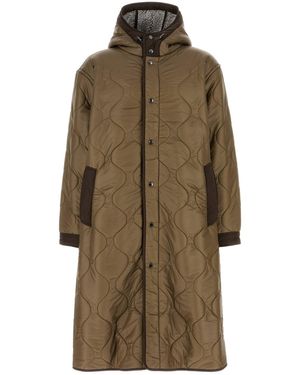 Woolrich QUILTED SHERPA LINED LONG JACKET - Neutro