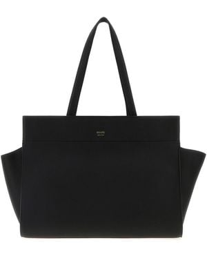 KHAITE Black Leather Crosby Handbag