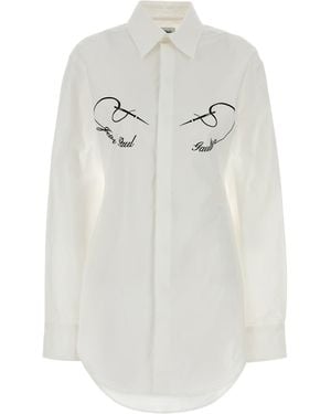 Jean Paul Gaultier Stretch Poplin Shirt - White