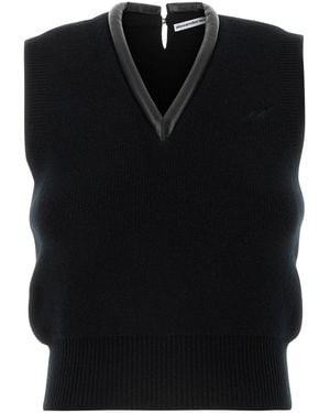 Alexander Wang Black Stretch Wool Blend Vest