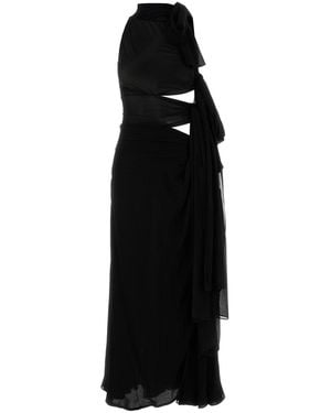 Alaïa Georgette Long Dress - Black