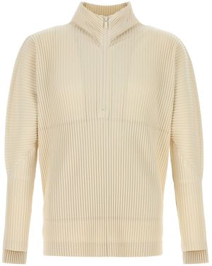 Homme Plissé Issey Miyake Homme Plisse' Issey Miyake Sand Polyester Sweatshirt - White