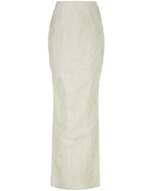 Entire studios White Stretch Denim Channel Skirt