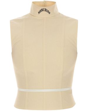 Moschino Top in cotone crema - Neutro
