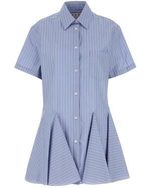 Marni Embroidered Poplin Shirt Dress - Blue