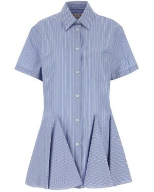 Marni Embroidered Poplin Shirt Dress - Blue