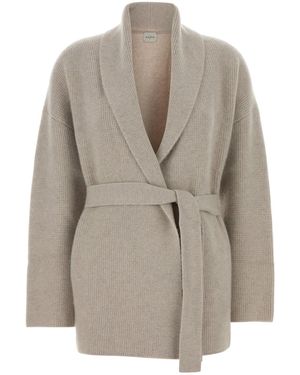 LeKasha Sand Cashmere Lucern Cardigan - Gray