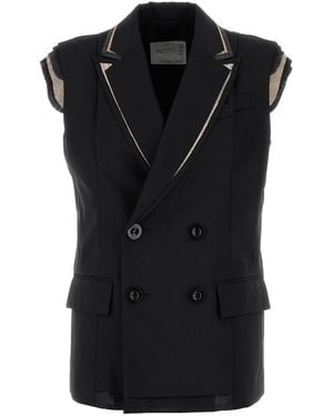 Sacai Black Polyester Blend Vest