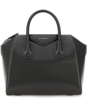 Givenchy Dark Gray Leather Small Antigona Handbag - Black