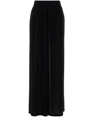 Alaïa Black Viscose Blend Wide-leg Pant