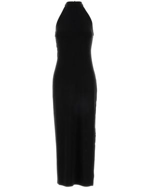 Norma Kamali Abito Lungo Smanicato - Black