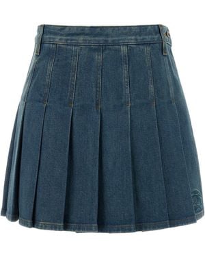 Burberry Stretch Denim Skirt - Blue