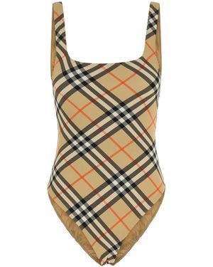 Burberry Costume intero in nylon stretch stampato - Neutro