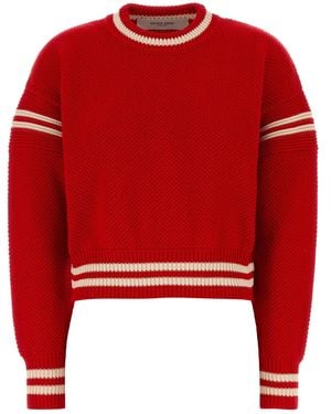 Golden Goose Maglione oversize in cotone rosso