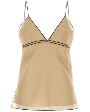 KHAITE Beige Organza Timy Top - Natural