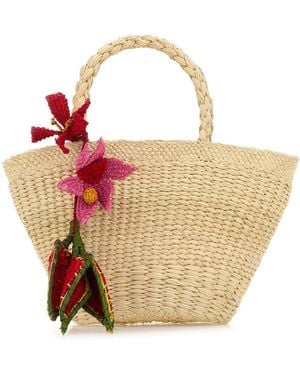 AMOR Y MEZCAL Raffia Bucket Bag - Pink