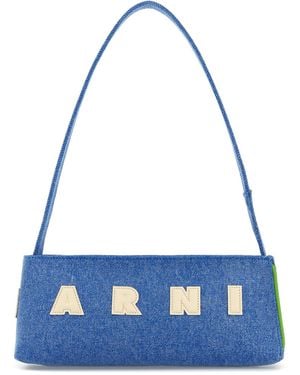 Marni Denim Shoulder Museo Shoulder Bag - Blue