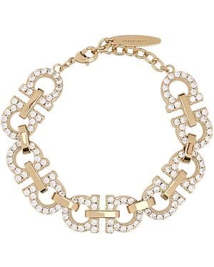 Ferragamo Gold Metal Gancini Bracelet - Metallic