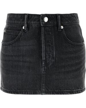Alexander Wang Minigonna in denim grigio scuro - Nero