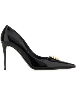 Dolce & Gabbana Scarpe con tacco in pelle nera - Nero