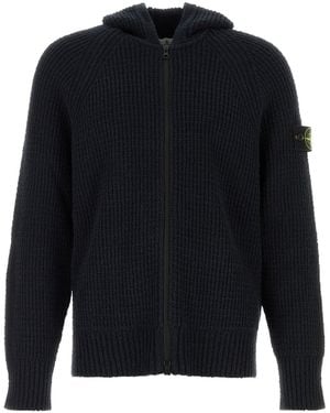 Stone Island Midnight Blue Cotton Blend Sweatshirt