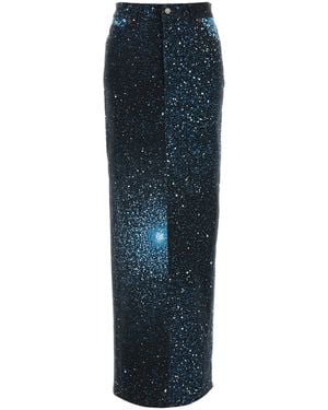 GIUSEPPE DI MORABITO Printed Denim Skirt - Blue