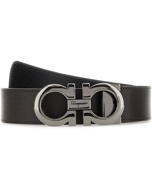 Ferragamo Cintura reversibile in pelle testa di moro - Bianco