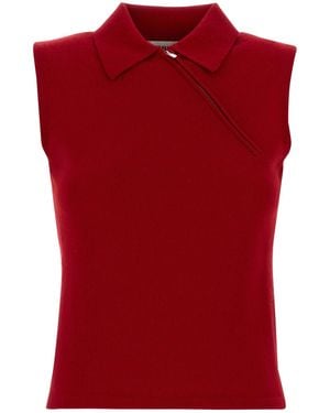 Miu Miu Polo in cashmere rosso